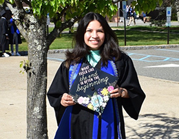 Gilliam Ojedis-Lucas in her graduation regalia.